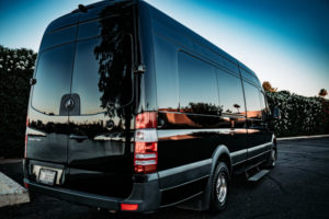 Scottsdale Sprinter Party Bus - exterior black rear