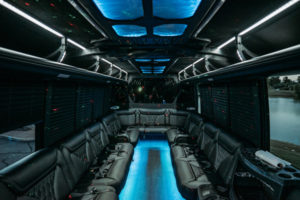 Scottsdale Party Bus - black interior blue and white