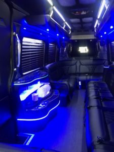 Scottsdale Sprinter Party Bus - black interior blue bar