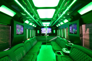 Scottsdale Party Bus green light interior