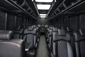 Scottsdale Party Bus Motor Coach interior shades closed