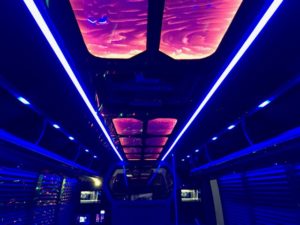 Scottsdale Party Bus pink light interior roof