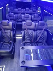 Scottsdale Party Bus Sprinter interior blue light