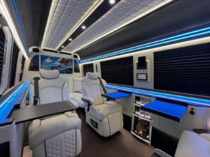 Scottsdale Party Bus service - Jet Sprinter interior blue 1
