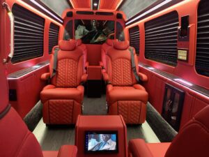 Scottsdale Party Bus service - Sprinter interior red 1